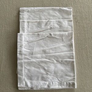 Wamsutta White Embossed Napkins Three (3) Square Floral Design 100%Cotton 20×20"